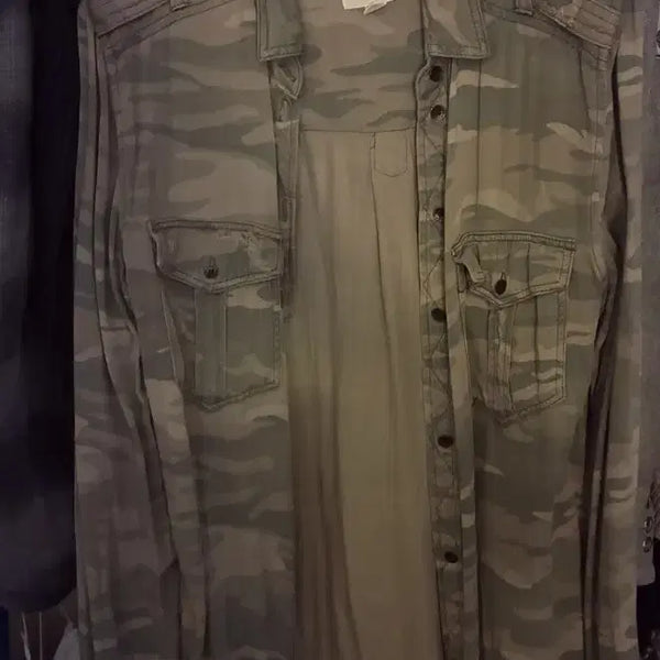 [BUNJANG] American Eagle Vintage Camo Y2K Shirt / 빈티지 카모 Y2K 와투케 셔츠