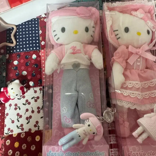 [BUNJANG] Hello Kitty Dress-Up Long Legged Mako and Keychain Set / 키티 드레스업 롱다리 마코+키링