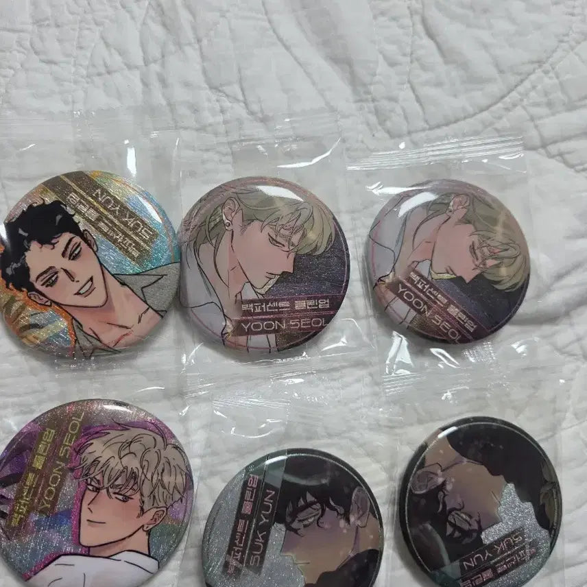 [BUNJANG] 100% Clean Up Goods Badge Set Bundle / 백퍼센트클린업 굿즈 뱃지 세트 일괄 처분