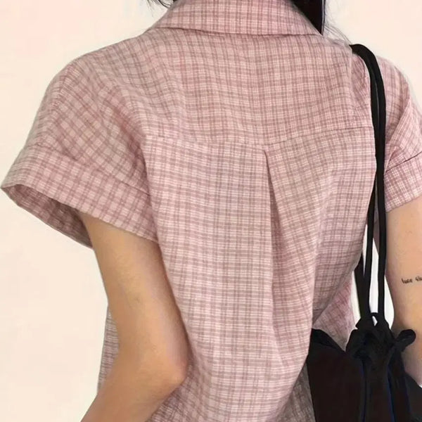 [BUNJANG] Light Pink Short Sleeve Shirt / 연분홍 반팔 셔츠