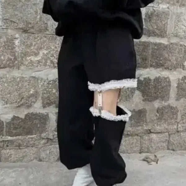 [BUNJANG] The Mysterious Hotel Garter Pants Black / 더미스테리어스호텔 가터팬츠 블랙