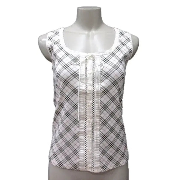 [BUNJANG] Burberry Blue Label Vintage Nova Check Ribbon Sleeveless Top / 버버리블루라벨 빈티지 노바체크 리본 슬리브리스 나시 모리걸 히메갸루