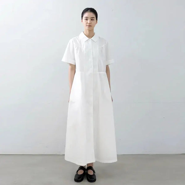 [BUNJANG] Eunoia Claire Dress White Collar Long Sleeve Button-Up / 유노이아(eunoia) 클레어 원피스 55-66