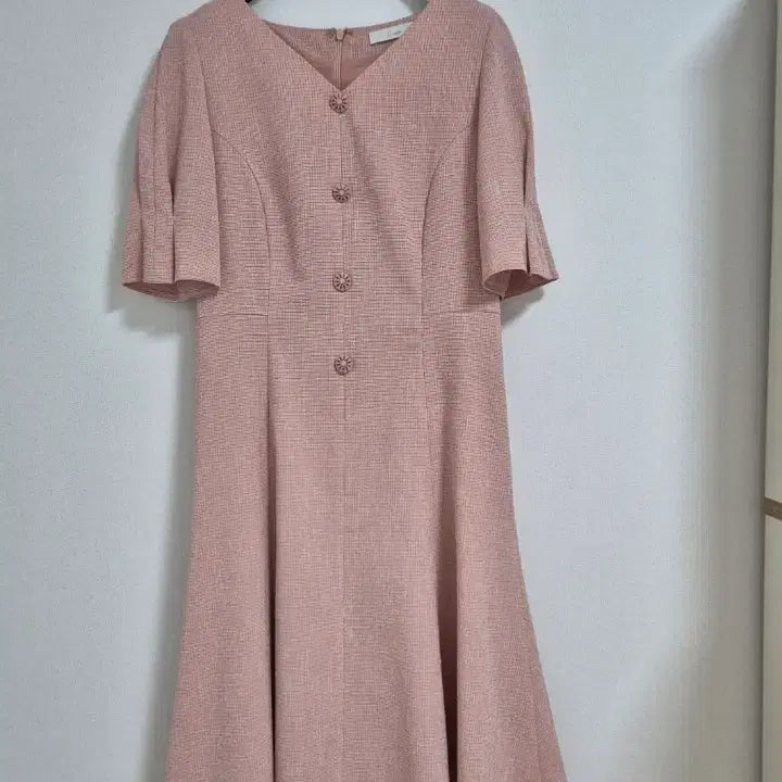 [BUNJANG] J.J. GOTS Pink Check Pattern Long Dress / JJ지고트 핑크 체크 패턴 롱 원피스