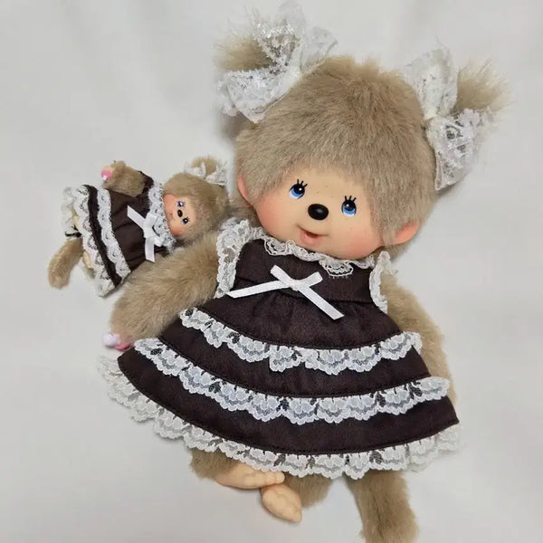 [BUNJANG] Monchhichi Lacy Brown Keyring Set / 몬치치 레이시 브라운 키링 세트