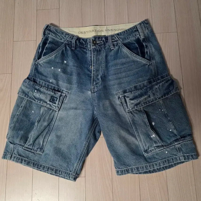 [BUNJANG] Riveryaders Denim Cargo Shorts / 리버레이더스 데님 쇼츠 카고 데님 청반바지 32