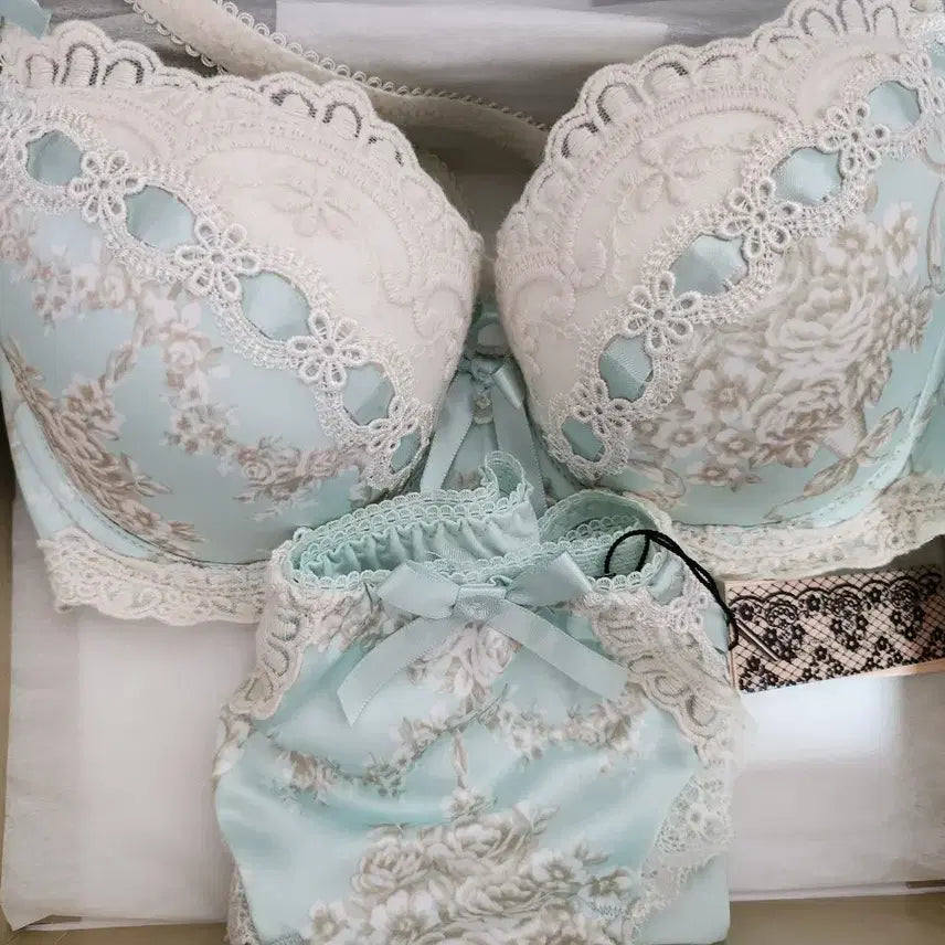 [BUNJANG] Eblin Flower Pattern Bra Panty Set / 에블린 브라 팬티 세트