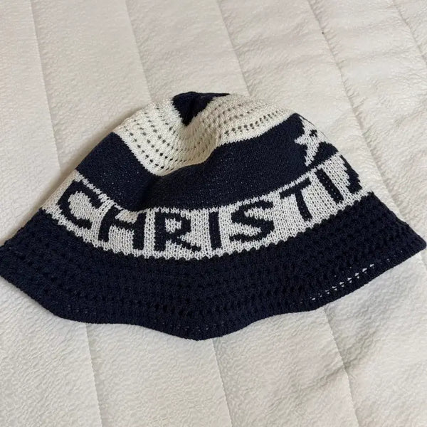 [BUNJANG] Knit Bucket Hat Navy / 니트 버킷햇 네이비