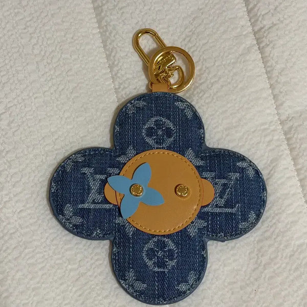 [BUNJANG] Vivienne Flower Denim Keyring / 비비엔 플라워 데님 키링