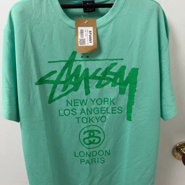 [BUNJANG] Stussy World Tour Mesh Short-Sleeve T-Shirt 3-Piece Bundle / (특가) 스투시 월드 투어 메쉬소재 반팔티 3장 일괄 새상품