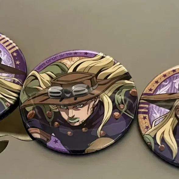 [BUNJANG] JoJo's Bizarre Adventure Steel Ball Run Gyro 3-Type Can Badge Bundle Set / 죠죠의 기묘한 모험 스틸볼런 자이로 캔뱃지 3종 일괄