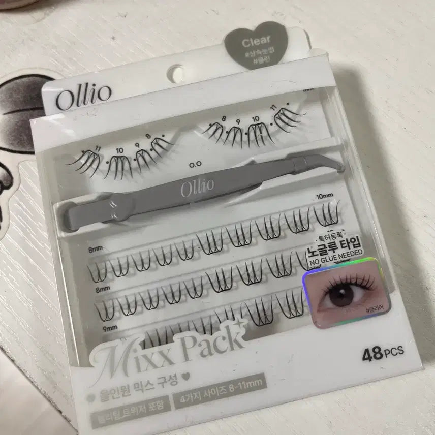[BUNJANG] Olio Mix Pack Lash No-Glue with Tweezers / 올리오 믹스팩 속눈썹 노글루 새상품 트위저 포함