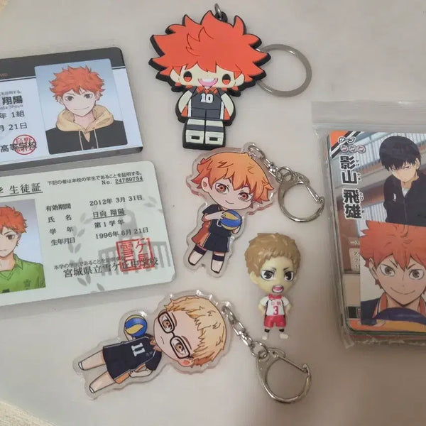 [BUNJANG] Haikyuu!! Student ID, Keychain, Figure, Card Bundle / 하이큐 학생증, 열쇠고리, 피규어, 카드 일괄