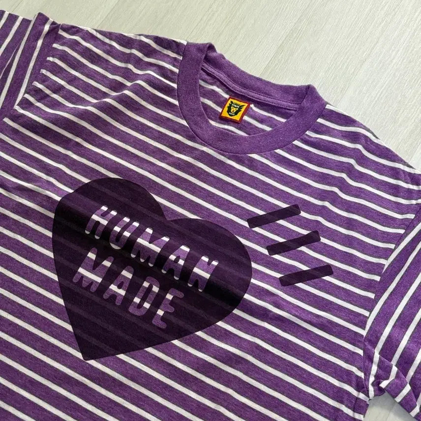 [BUNJANG] Human Made Heart Stripe T-Shirt / 휴먼메이드 하트 스트라이프 티셔츠
