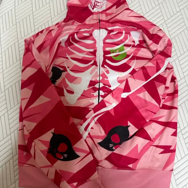 [BUNJANG] 777 Pink Hooded Zip-Up Jacket / 777 핑크 후드집업