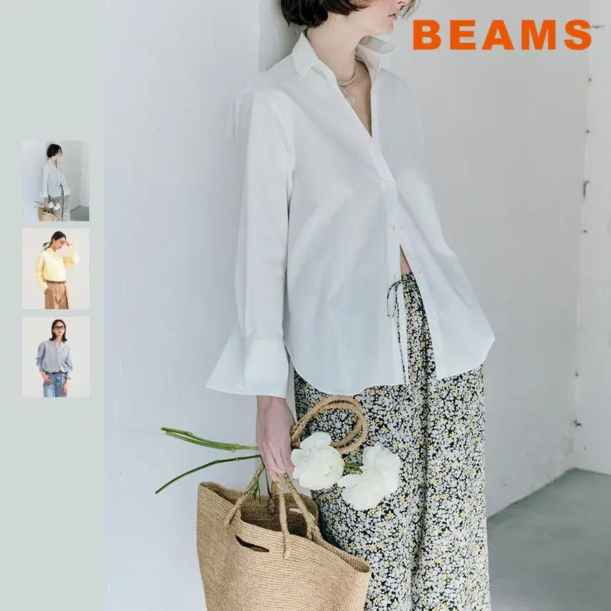 [BUNJANG] BEAMS Demi-Luxe Basic Overshirt UV Protection Cooling / 빔즈 데미룩스 베이직 오버셔츠 UV차단 냉방 대응