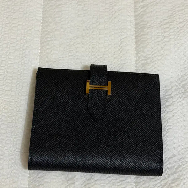 [BUNJANG] Hermès Béarn Wallet Black GHW / (새상품) 에르 베안 반지갑 블랙 금장