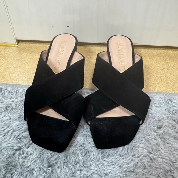 [BUNJANG] Stuart Weitzman Black Suede Sandals / 스튜어트 와이츠먼 샌들(240)