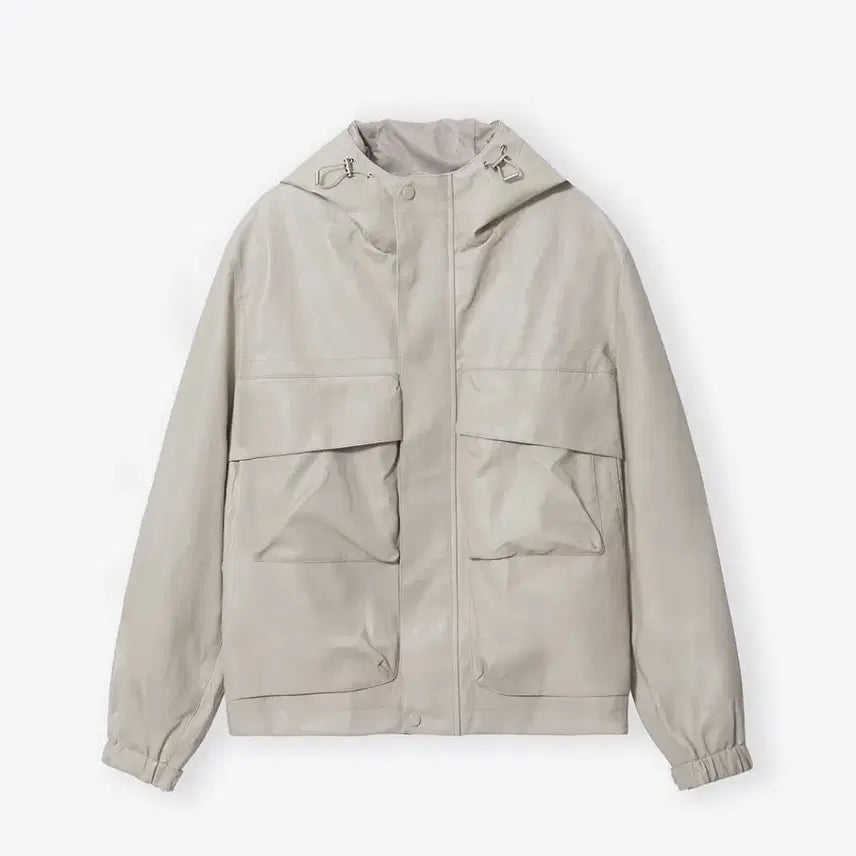 [BUNJANG] THEY Heai Flap Leather Hooded Jacket / THEY Heai 플랩 레더 후드 자캣