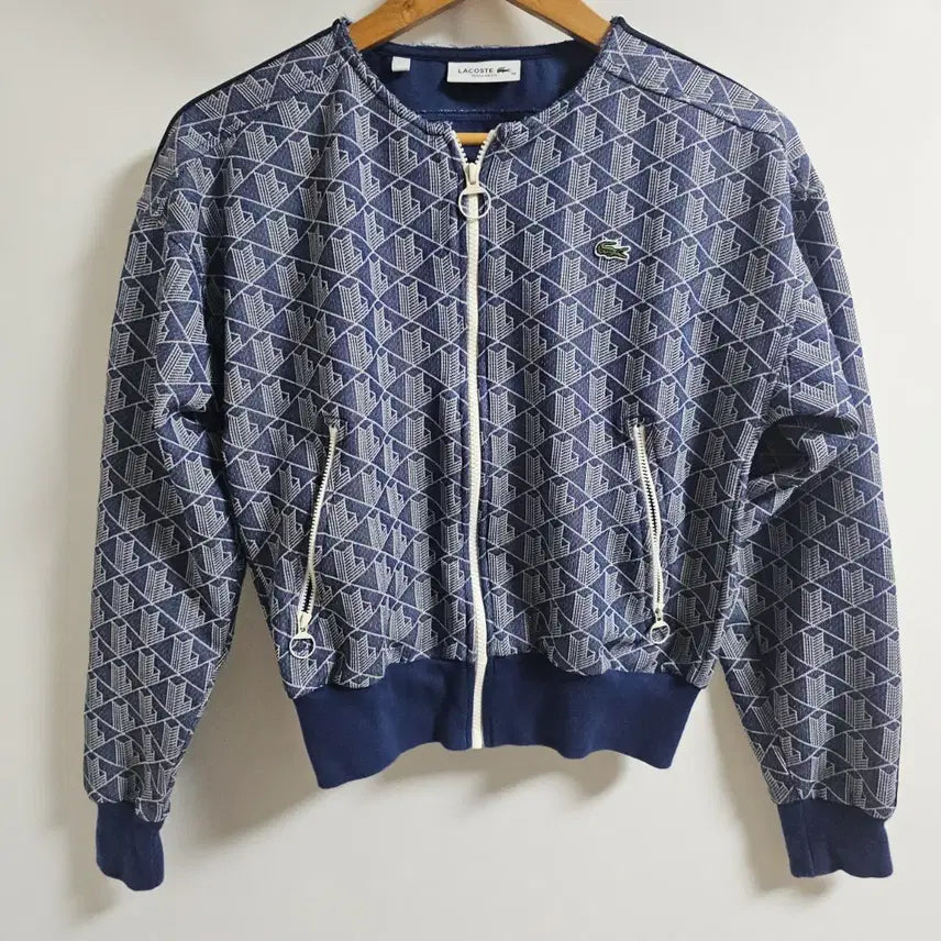 [BUNJANG] Lacoste Monogram Jacquard Zip-Up Jacket (SF7606) Size 36 / [정품/36] 라코스테 모노그램 자카드 집업 자켓 (SF7606)