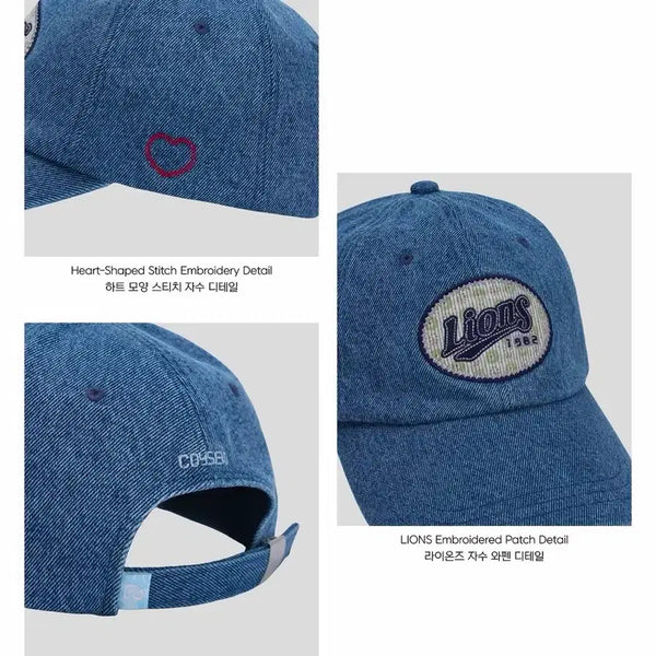 [BUNJANG] Koiseyo Samsung Lions Collaboration Vintage Denim Baseball Cap / 코이세이오 삼성라이온즈 볼캡 모자