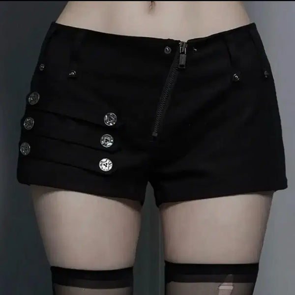 [BUNJANG] E.T.S.O.M.E. Napoleon Diagonal Zipper Short Pants Black Size 1 / (최저가!!)에트오소메 나폴레옹 다이애그널 지퍼 숏 팬츠 블랙 1사이즈