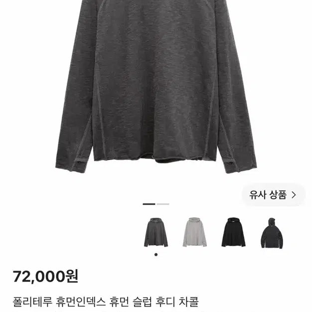 [BUNJANG] Politeru Human Index Human Slub Hoodie Charcoal Size 2 / 폴리테루 휴먼인덱스 휴먼 슬럽 후디 차콜 2사이즈