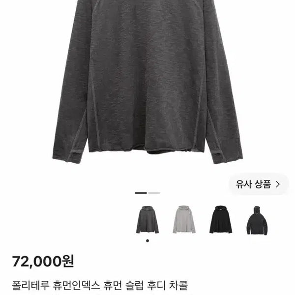 [BUNJANG] Politeru Human Index Human Slub Hoodie Charcoal Size 2 / 폴리테루 휴먼인덱스 휴먼 슬럽 후디 차콜 2사이즈