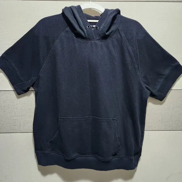[BUNJANG] DKNY SPORT Black Short Sleeve Hoodie Sweatshirt L / DKNY SPORT 반팔 후드 맨투맨 L (후드끈 없음)