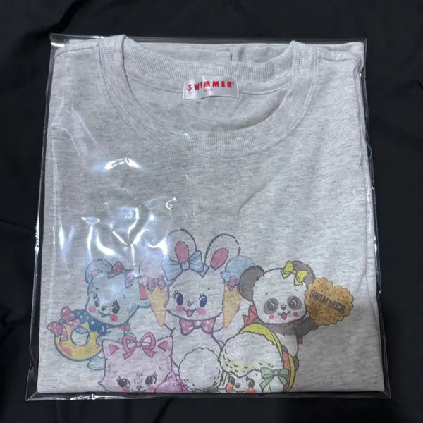[BUNJANG] Swimmer Character Short Sleeve T-Shirt Grey L / 스위머 캐릭터 반팔 티셔츠 그레이 L사이즈