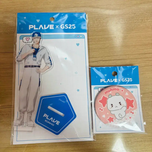 [BUNJANG] PLAVE GS25 Collaboration Acrylic Stand & Can Badge Set / 플레이브 GS25 콜라보 아크릴 스탠드 캔뱃지 판매