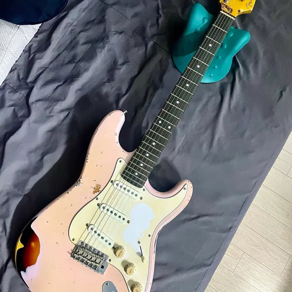 [BUNJANG] Custom Overfinish Relic Stratocaster Electric Guitar / 오버피니쉬 레릭 스트렛 쉘핑크
