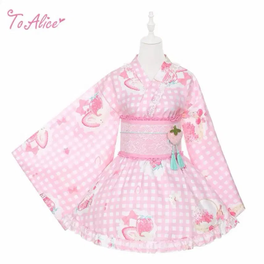 [BUNJANG] Toalice Strawberry Yukata Pink Lizlisa Jireikei / 급전) 투앨리스 딸기 유카타 핑크 리즈리사 양지뢰 지뢰계
