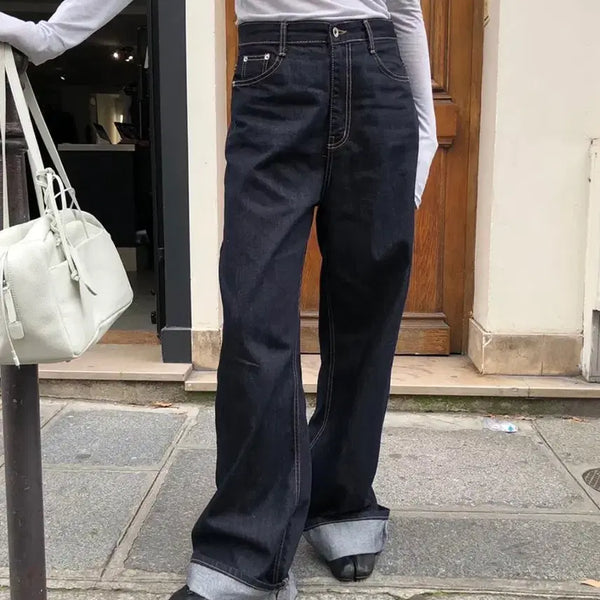 [BUNJANG] WONLOG WONT Rolling Raw Denim Wide Jeans (Long L) / (새상품) 원로그 WONT 롤링 생지 와이드 데님(롱 ver) L 판매합니다.