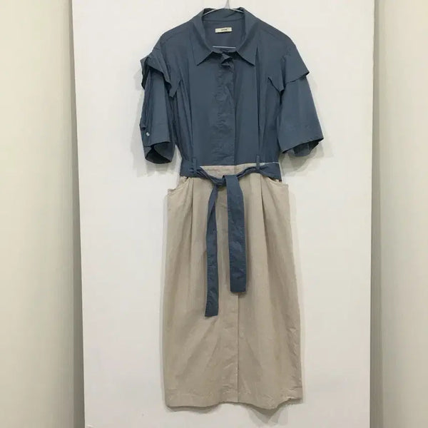 [BUNJANG] SYSTEM Belted Shirt Dress / SYSTEM 시스템 벨티드 셔츠 원피스 55