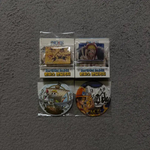 [BUNJANG] One Piece Can Badge Set (4 Types) / 일괄) 원피스 캔뱃지 4종