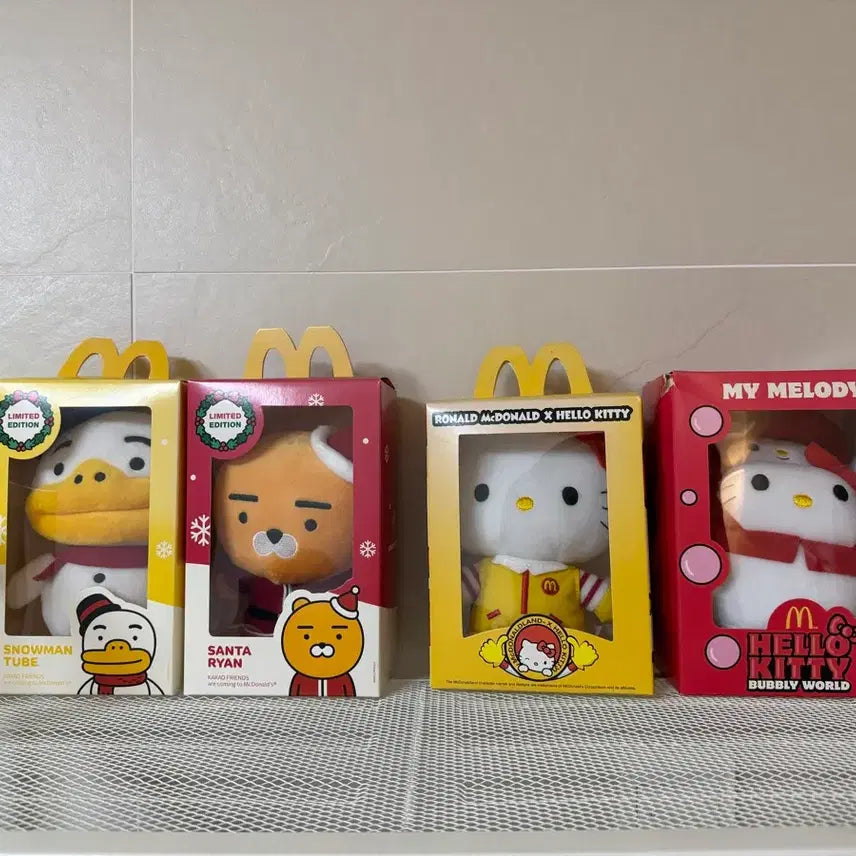[BUNJANG] McDonald's Tube, Ryan, Kitty, My Melody Doll Bundle Set / 맥도날드 튜브, 라이언, 키티, 마이멜로디 일괄