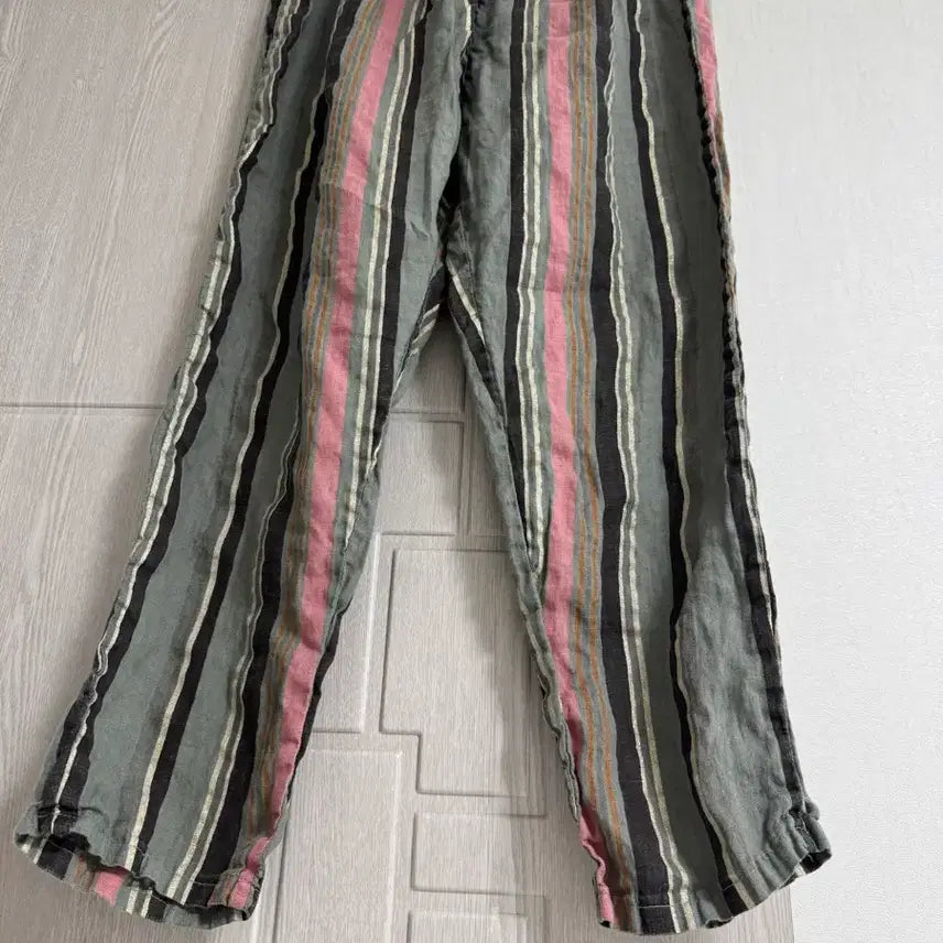 [BUNJANG] Stripe 100% Linen Italian Pants - Size L / 스트라이프 마100% 이탈리아 팬츠 L