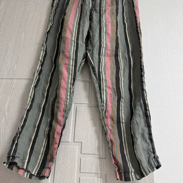 [BUNJANG] Stripe 100% Linen Italian Pants - Size L / 스트라이프 마100% 이탈리아 팬츠 L
