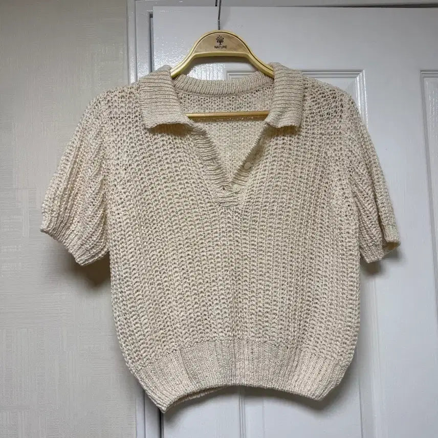 [BUNJANG] Ivory/Cream Short-Sleeve Knit Top / 여름 반팔니트 @새옷