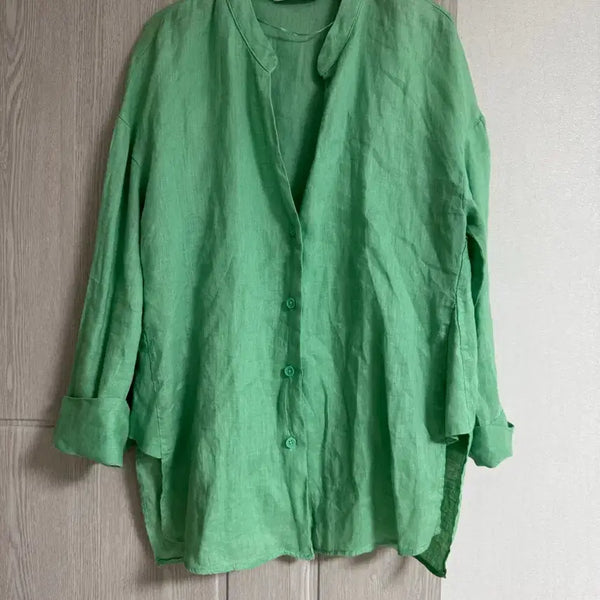 [BUNJANG] Zara Mint Linen Shirt / ZARA 자라 민트색 린넨 셔츠