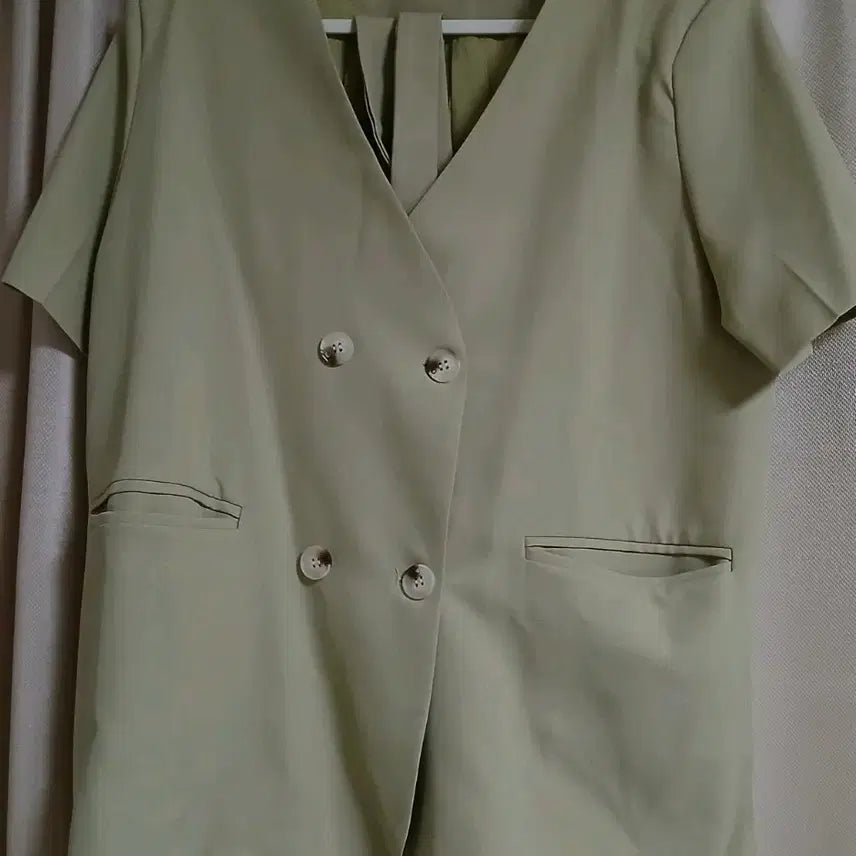 [BUNJANG] Women's Short Sleeve Jacket Beige New / 여자 반팔 자켓 베이지 새상품
