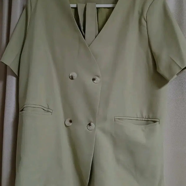 [BUNJANG] Women's Short Sleeve Jacket Beige New / 여자 반팔 자켓 베이지 새상품