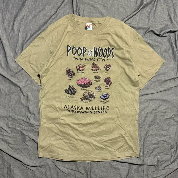 [BUNJANG] The Duck Co. Alaska Wildlife Conservation Center 'Poop In The Woods' Graphic T-Shirt / The Duck Co. S/S T-Shirts Sz L