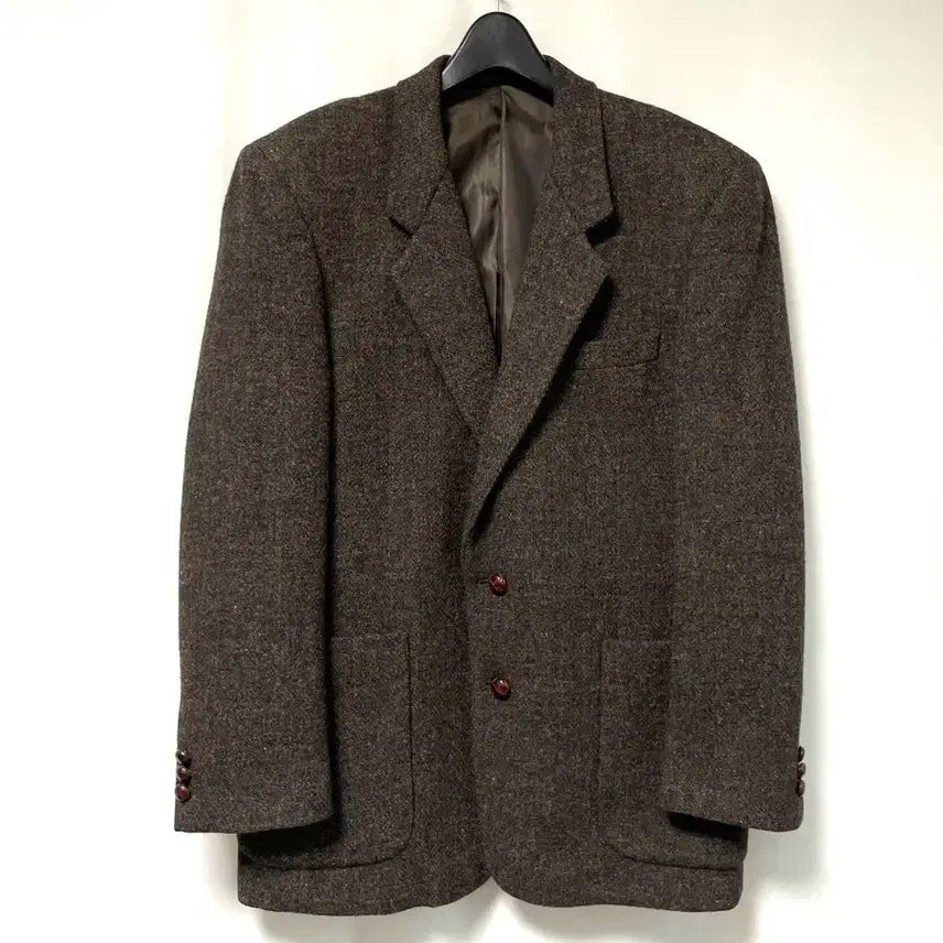 [BUNJANG] Harris Tweed Trad Club 100% Wool Blazer Jacket - Brown / 해리스트위드 트래드클럽 울 100% 클래식 블레이저 자켓 97 _ 브라운