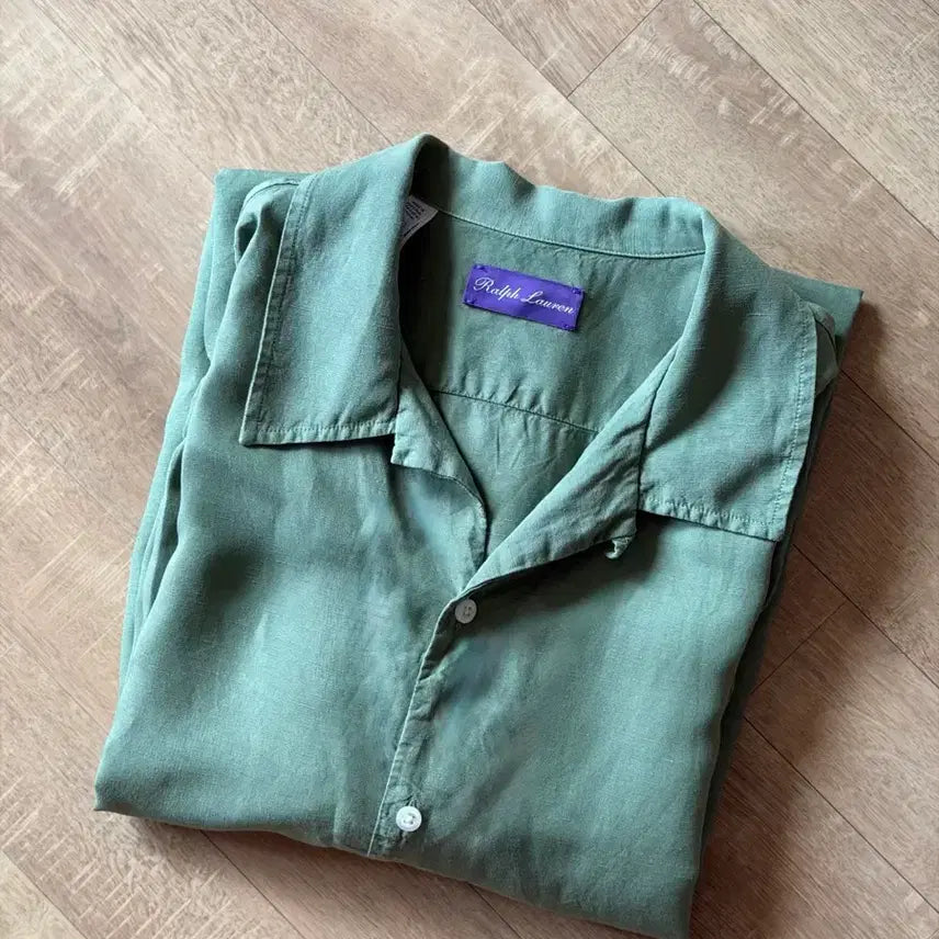 [BUNJANG] Ralph Lauren Purple Label Lyocell Linen Camp Collar Shirt XL / [110] 랄프로렌 퍼플라벨 캠프카라 셔츠 (XL)