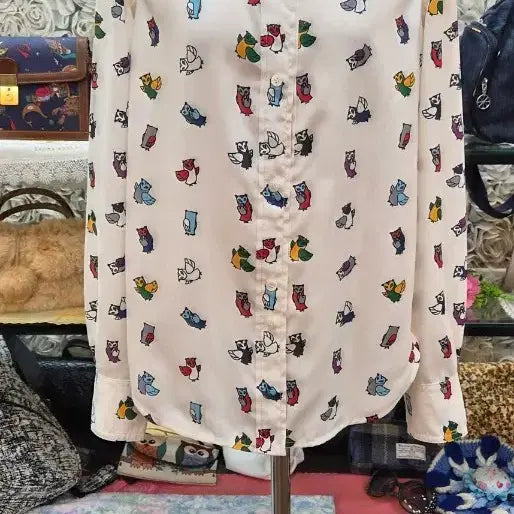 [BUNJANG] Lucky Chouette Silky Blouse Shirt / LUCKY CHOUETTE 럭키슈에뜨 실키 블라우스 셔츠 55 66