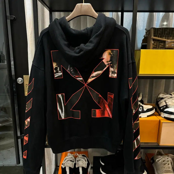 [BUNJANG] Off-White Caravaggio Arrow Hoodie Black M Size / [정품/M사이즈] 오프화이트 카라바조 애로우 후드티 블랙