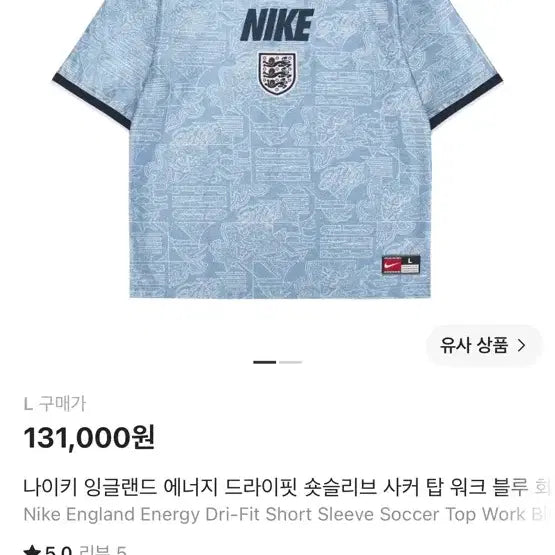 [BUNJANG] Nike England Dri-FIT Short-Sleeve Soccer Top Blue / 나이키 잉글랜드 에너지 드라이핏 숏슬리브 사커 탑 블루