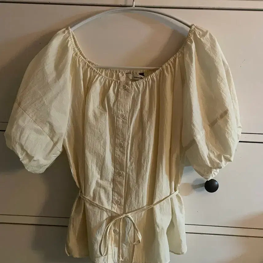 [BUNJANG] Roem Blouse Puff Sleeve Ivory / 로엠 블라우스